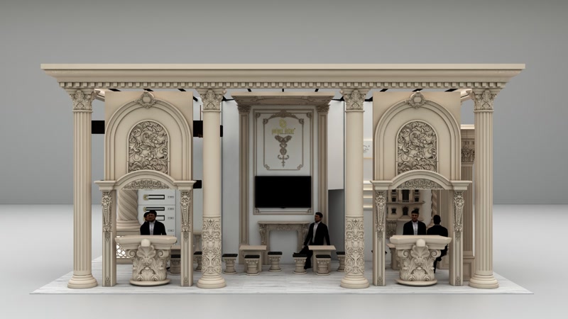 Poliuretan Decor Interior Clasica cu Coloane si Arcade