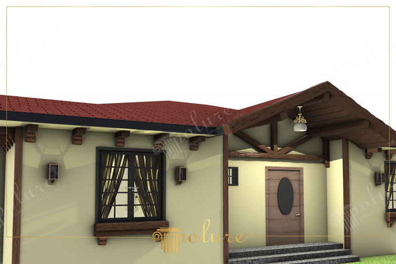 Grinzi Din Poliuretan Decorativ Exterior Model Rustic