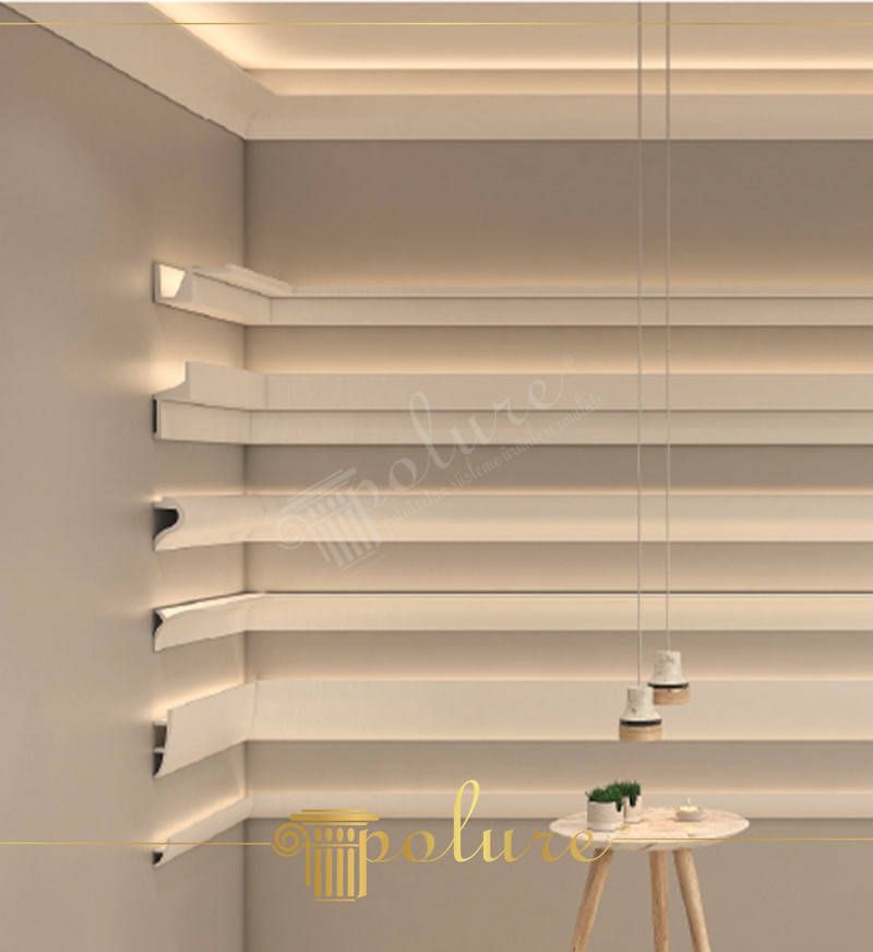 Poliuretan Profile Luminoase LED pentru Perete Decoratiuni Casa