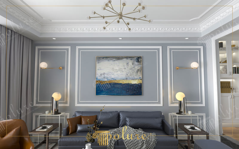 Profile din poliuretan pentru decorarea peretelui din living