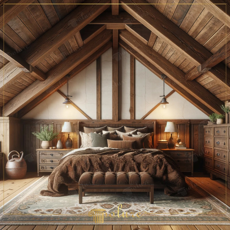 Grinzi din Poliuretan pentru Decor Mansardă și Dormitor Rustic