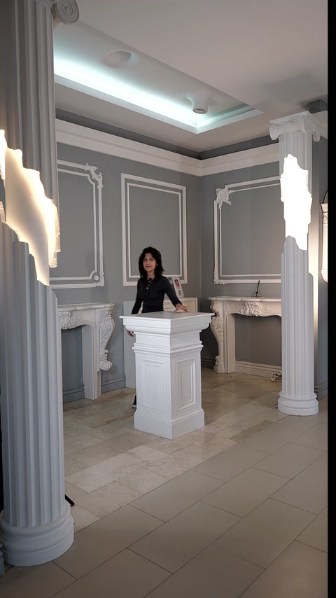 Socluri decorative și coloane romane scurte din poliuretan