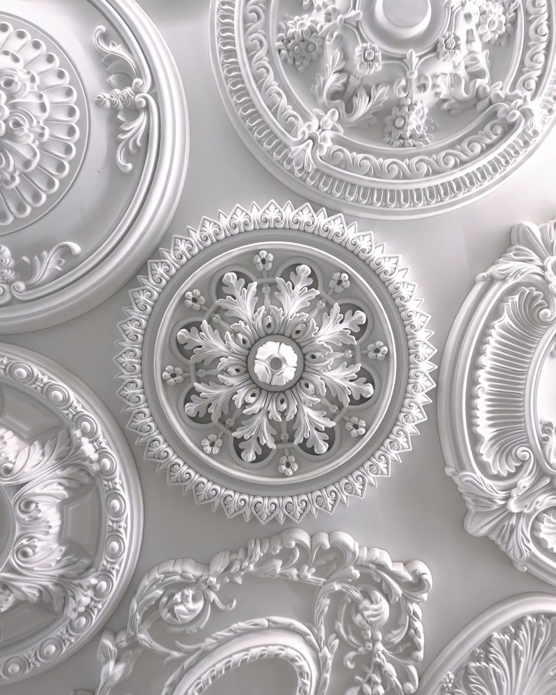Rozete decorative din poliuretan: peste 30 de modele pentru tavane elegante