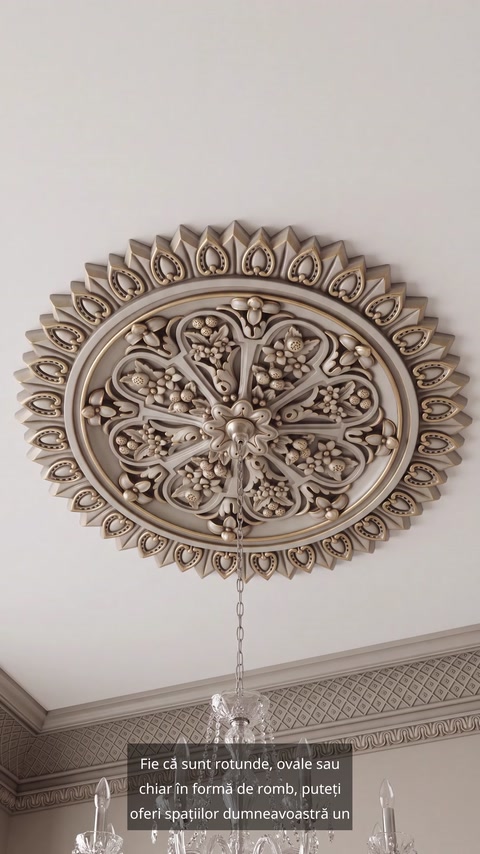 Rozete decorative din poliuretan: peste 30 de modele pentru tavane elegante