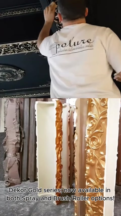 Vopsele decorative aurii și argintii pentru ornamente interioare și exterioare