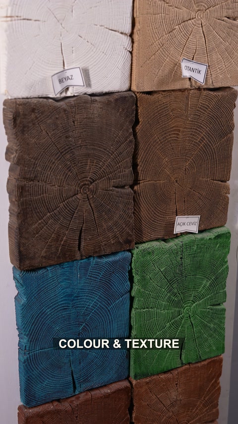 Mostre de textură colorată prezentate ca panouri decorative