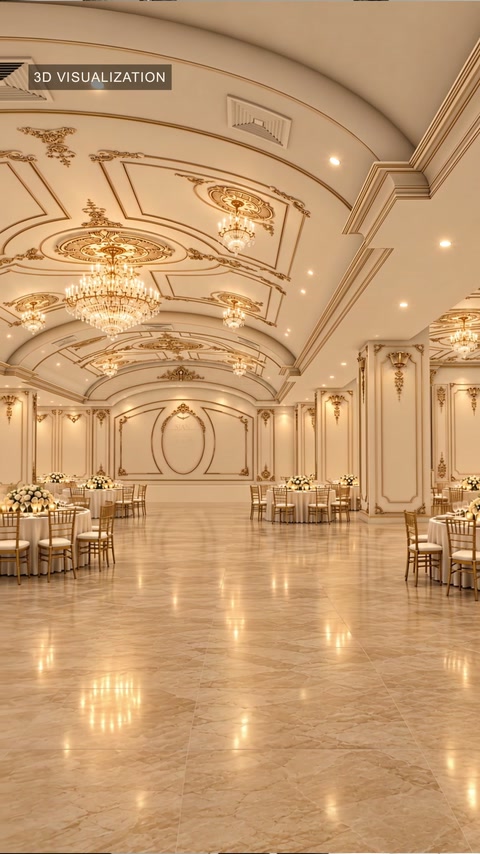 Design interior unitar cu plafon decorativ și coloane ritmate