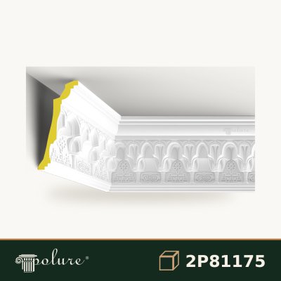 Cornișă Decorativă din Poliuretan cu Relief Clasic 21x47 cm