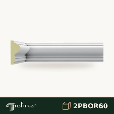 Brâu Decorativ Drept din Poliuretan 3x6 cm 240 cm