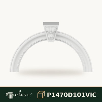 Arcadă Decorativă din Poliuretan 131x80 cm cu Cheie de Boltă