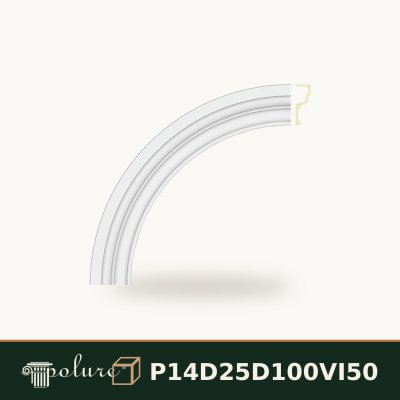 Arcadă Rotundă din Poliuretan 66x66 cm cu Profil de 16 cm