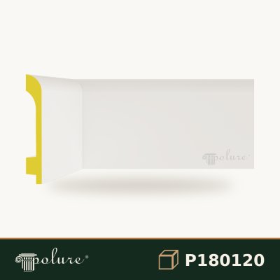 Plintă din Poliuretan Netedă 12 cm pentru Pardoseală