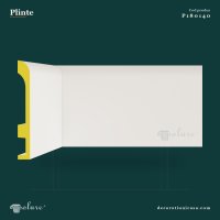 Plintă Decorativă Netedă Poliuretan 14 cm Înălțime 17mm