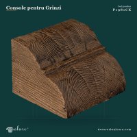 Consolă Decorativă Poliuretan Aspect Lemn 13x20x18 cm