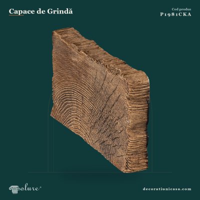 Capac Grindă Lemn din Poliuretan 13x20x3 cm Aspect Rustic