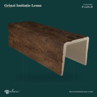 Grindă Decorativă Aspect Lemn Poliuretan 35x32 cm 3m
