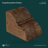 Consolă Decorativă Poliuretan Aspect Lemn 16x16x22 cm