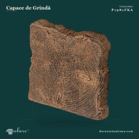Capac de Grindă din Poliuretan cu Aspect de Lemn 16x16x4 cm