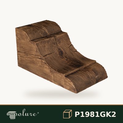 Consolă decorativă din poliuretan cu aspect de lemn 26x27x55 cm