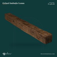 Grindă Decorativă din Poliuretan Aspect Lemn Rustic 10x10 cm 3m