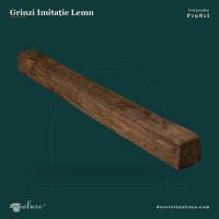 Grindă Falsă Poliuretan Aspect Lemn Rustic 8x300x8 cm