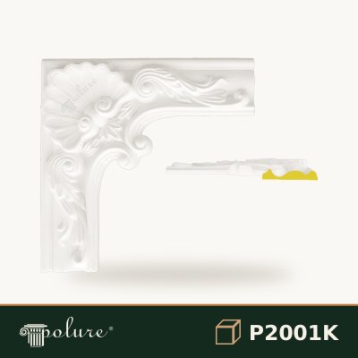 Bordură Decorativă de Colț din Poliuretan 46x46 cm