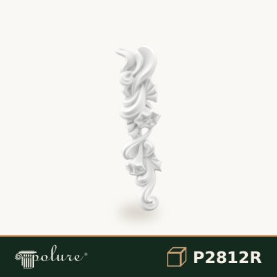 Ornament Decorativ Poliuretan 33x8x2 cm cu Frunze de Acant
