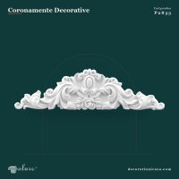 Fronton Decorativ din Poliuretan 83 cm cu Relief Florale