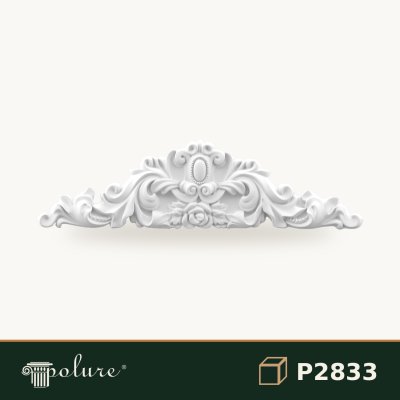 Fronton Decorativ din Poliuretan 83 cm cu Relief Florale