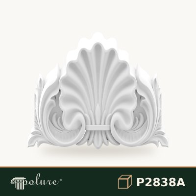 Fronton Poliuretan Decorativ 20x71x58 cm cu Motive Frunze Acant