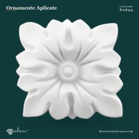 Rozetă Decorativă cu Motiv Floral din Poliuretan 7x7 cm