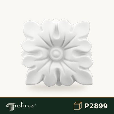 Rozetă Decorativă cu Motiv Floral din Poliuretan 7x7 cm