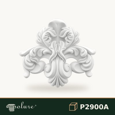 Ornament Decorativ Poliuretan 17x19 cm cu Frunze de Acant