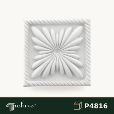Element Decorativ din Poliuretan cu Raze 12x12 cm