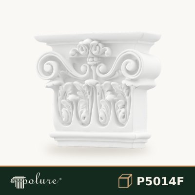 Capitel Pilastru Clasic din Poliuretan cu Volute 7x21x19 cm