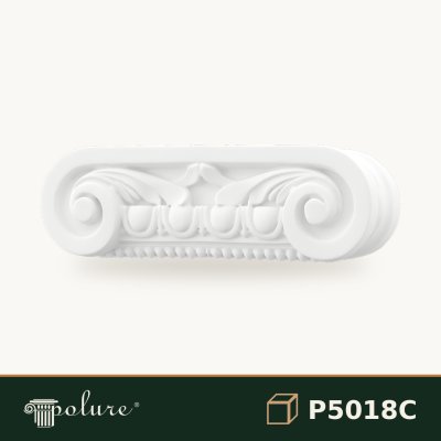 Capitel Pilastru Ionic din Poliuretan 6x26x8 cm