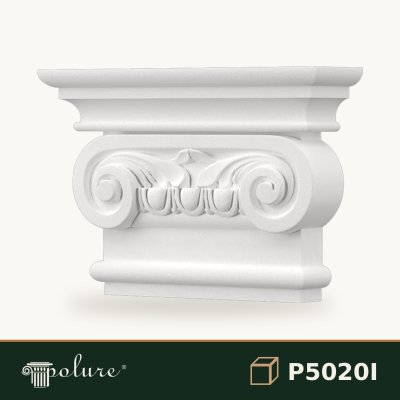 Capitel Pilastru Stil Ionic din Poliuretan 7x28x19 cm Decoratiuni