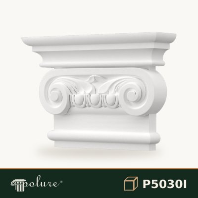 Capitel Pilastru Ionic din Poliuretan 9x42x29 cm