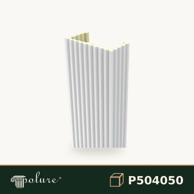P504050 Pilastru canelat 20x40x240 cm din material decorativ din poliuretan, fotografie produs