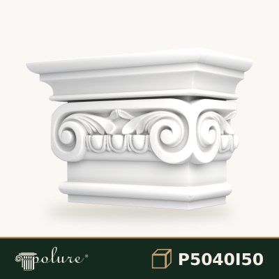 P5040I50 Capitel ionic pentru pilastru din poliuretan 30x60x41 cm, fotografie produs