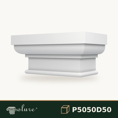 P5050D50 Pilastru decorativ din poliuretan, profil 34x69x32 cm, fotografie produs