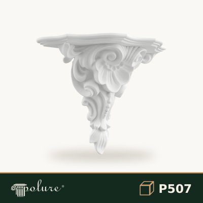 Consolă Decorativă din Poliuretan cu Relief Floral 26x52 cm