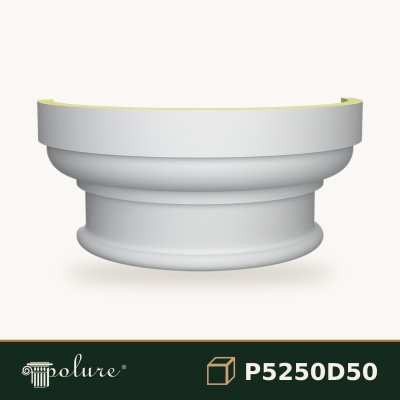 Semi-Capitel de Coloană Doric din Poliuretan 35x70x32 cm