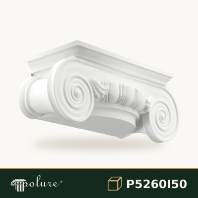 Capitel Ionic Demi-Coloană din Poliuretan 35x93x37 cm