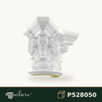 Capiteliu Coloană din Poliuretan 64x128 cm cu Frunze de Acant