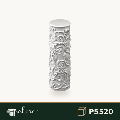 Bază Coloană Decorativă din Poliuretan cu Relief 26x24x69 cm