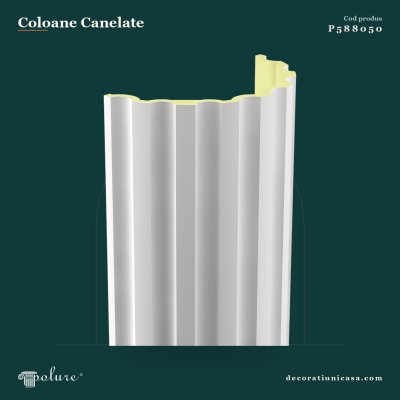 Coloană Semicirculară Canelată din Poliuretan 40x80x240 cm
