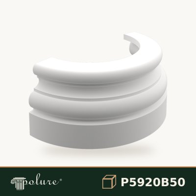 Bază Semicirculară din Poliuretan pentru Semicoloană 11x26 cm