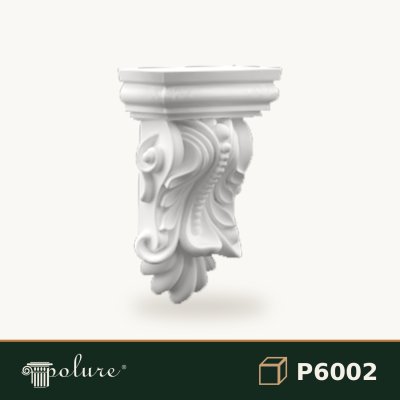 Consolă Decorativă din Poliuretan cu Frunze de Acant 5x8x12 cm