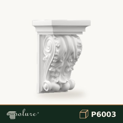 Consolă Decorativă din Poliuretan 8x10x16 cm Cu Volute